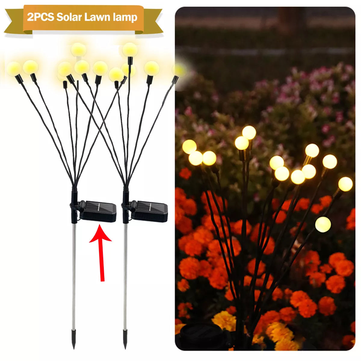 Solar LED Firefly Garden Lights