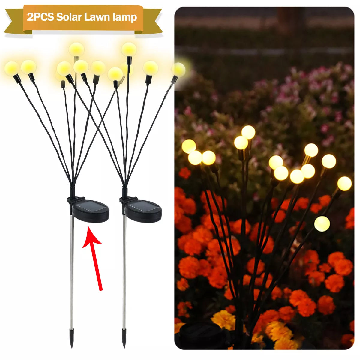 Solar LED Firefly Garden Lights