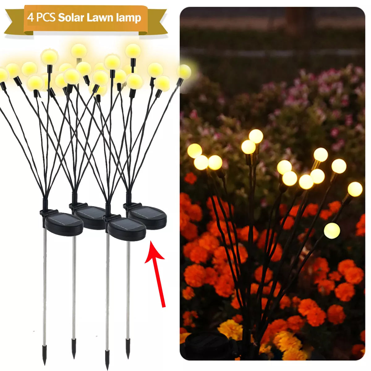 Solar LED Firefly Garden Lights