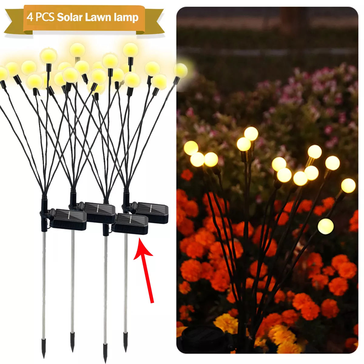 Solar LED Firefly Garden Lights